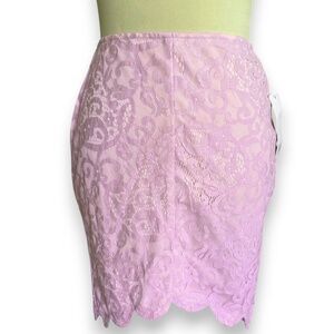 TOBI lavender/pink lace scalloped hem skirt size S NWT